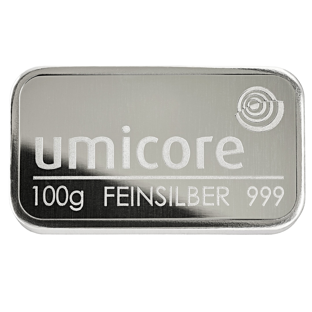 Umicore 100 gram zilverbaar