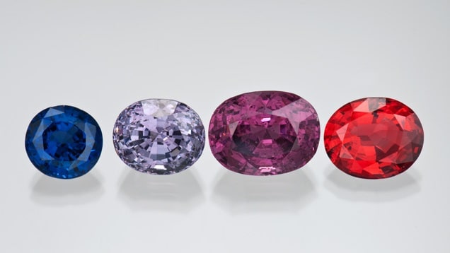 Spinel edelstenen geslepen.